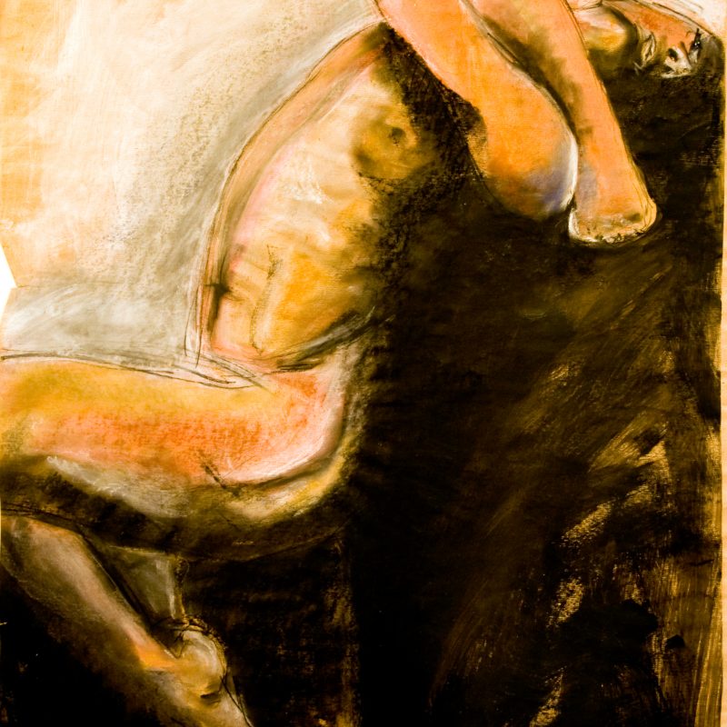 08 nude art "Mann, tanzend", Mischtechnik, DIN A 0