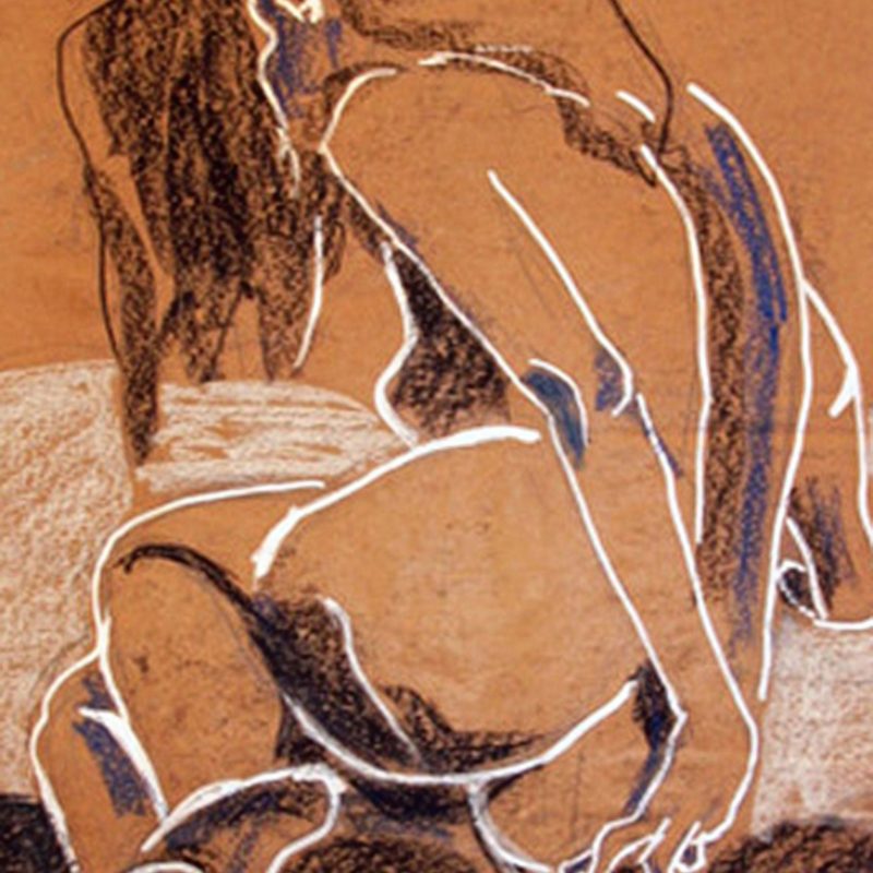 10 nude art "Weiblicher Rückenakt", Studie, Kreiden, Stifte, DIN A 0