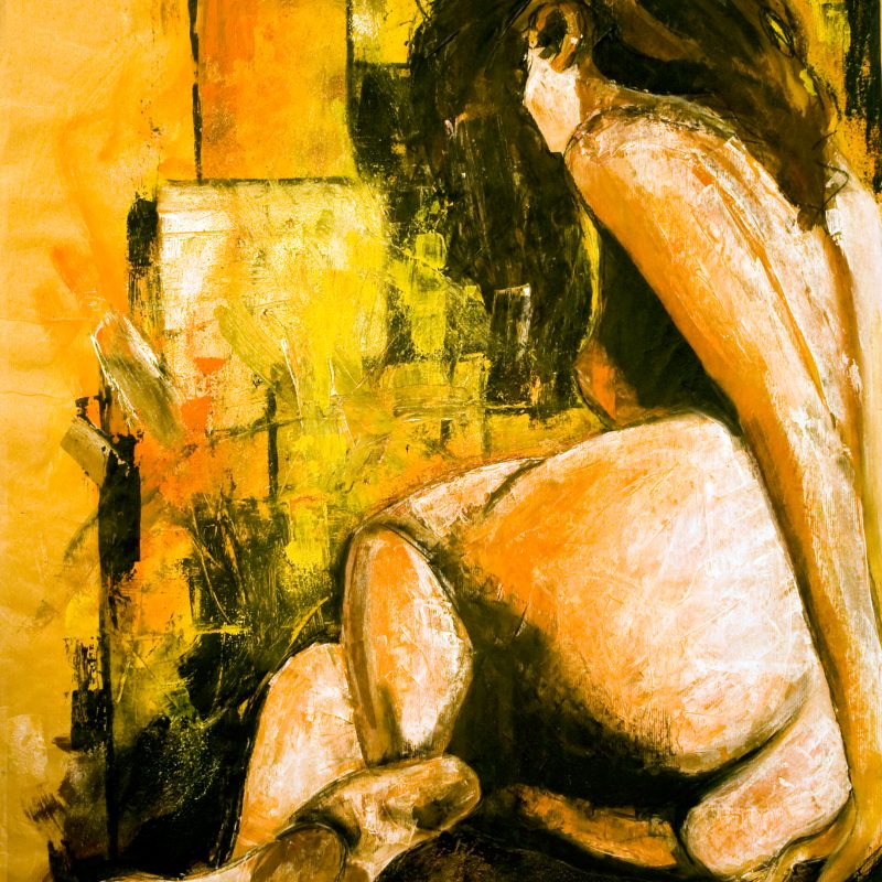 11 nude art "Weiblicher Rückenakt", Mischtechnik, DIN A 0