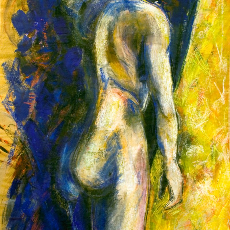 12 nude art "Männlicher Akt, stehend", Mischtechnik, DIN A 0