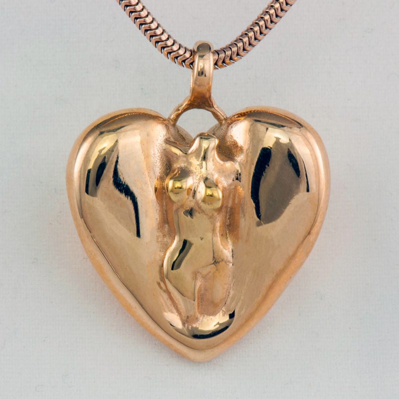 Erotikschmuck, Herzanhänger Lady Heart, Gold/vergoldet, Vorderseite