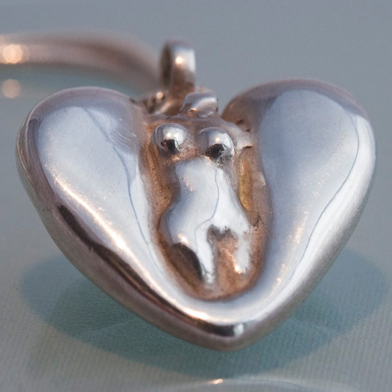 Erotikschmuck, Herzanhänger Lady Heart, Silber, Vorderseite