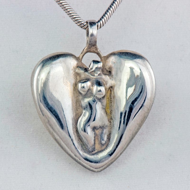 Erotikschmuck, Herzanhänger Lady Heart, Silber, Vorderseite