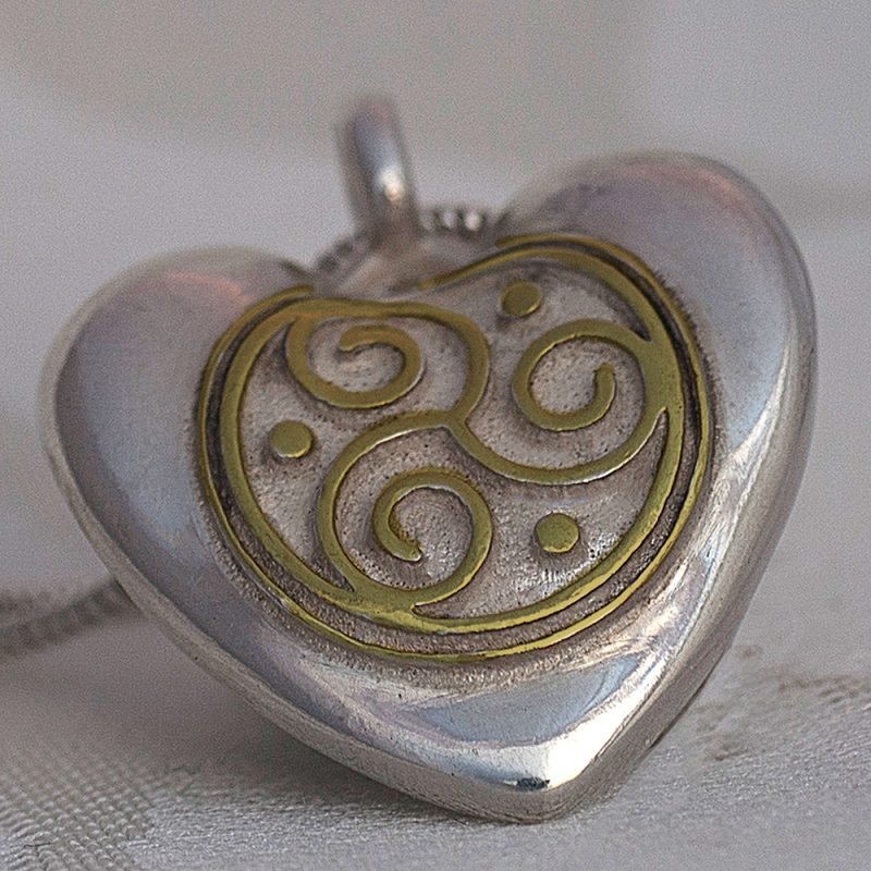 Erotikschmuck, Herzanhänger Triskele Heart, Bicolor