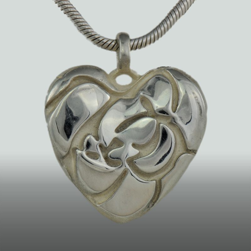 Erotikschmuck, Herzanhänger Rose Heart, Vorderseite, Silber