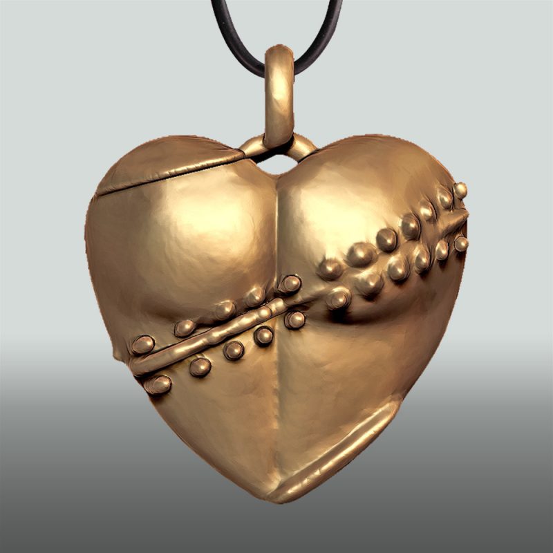Erotikschmuck, Herzanhänger Broken Heart Rückseite