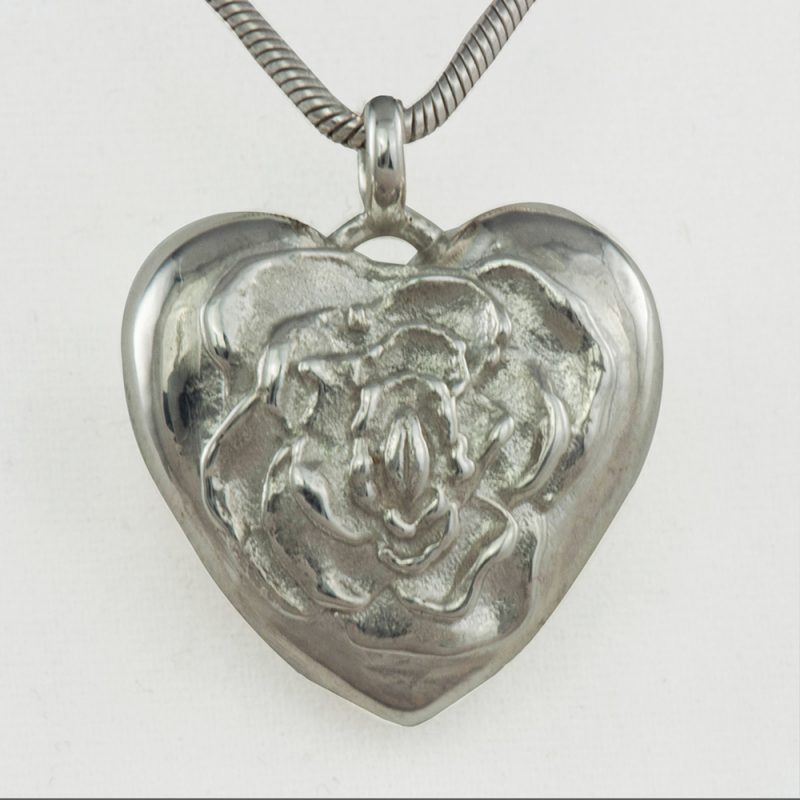 Erotikschmuck, Herzanhänger Rosebud Heart, Silber