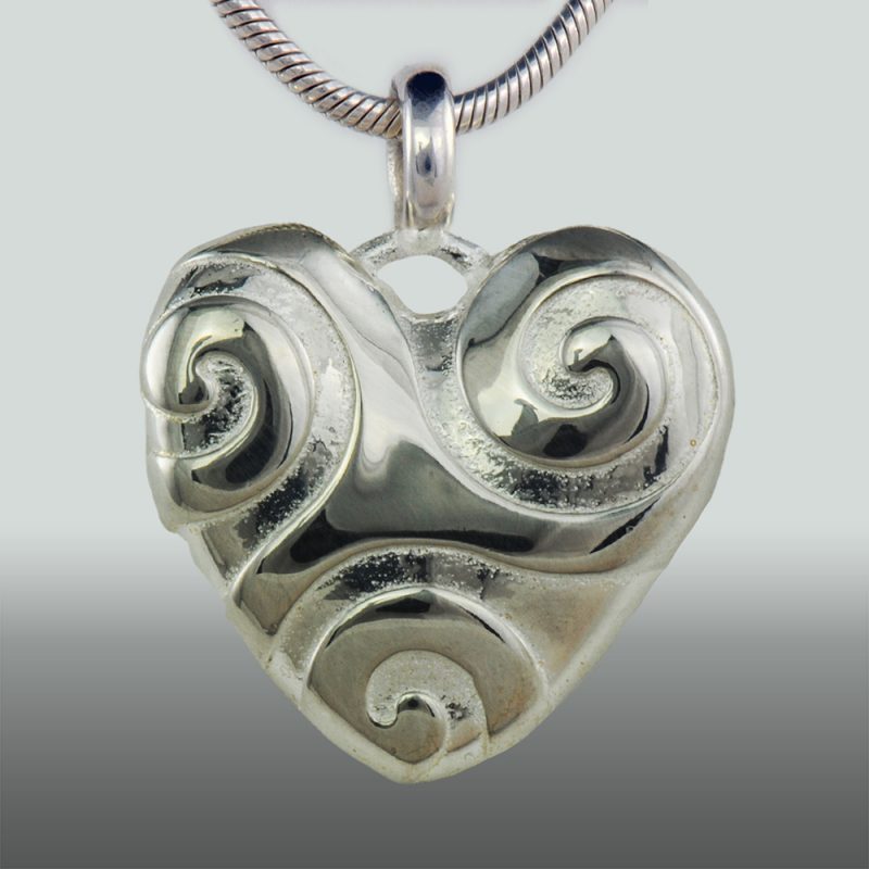 Erotikschmuck, Herzanhänger Spiral Heart, Silber, Vorderseite