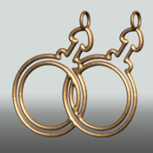 Gender Anhänger Mann+Mann gold