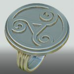 Triskele Ring, silber, Detail 2