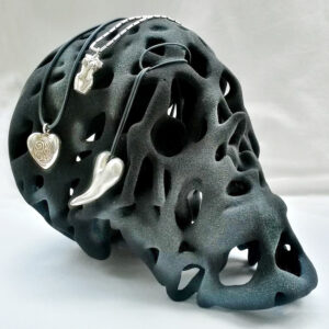 Graphit Skull – Schädel in Graphit. 3D-Ausdruck, Ansicht 1