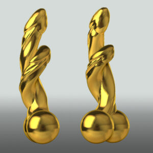 Two Beauties – doppelter Phallus, Goldfarben, Ansicht 2
