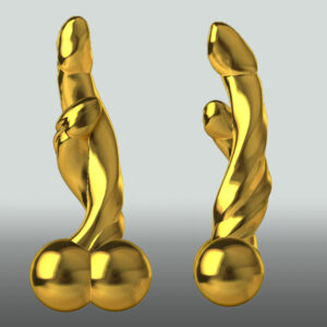 Two Beauties – doppelter Phallus, Goldfarben, Ansicht 1